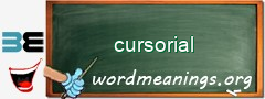 WordMeaning blackboard for cursorial